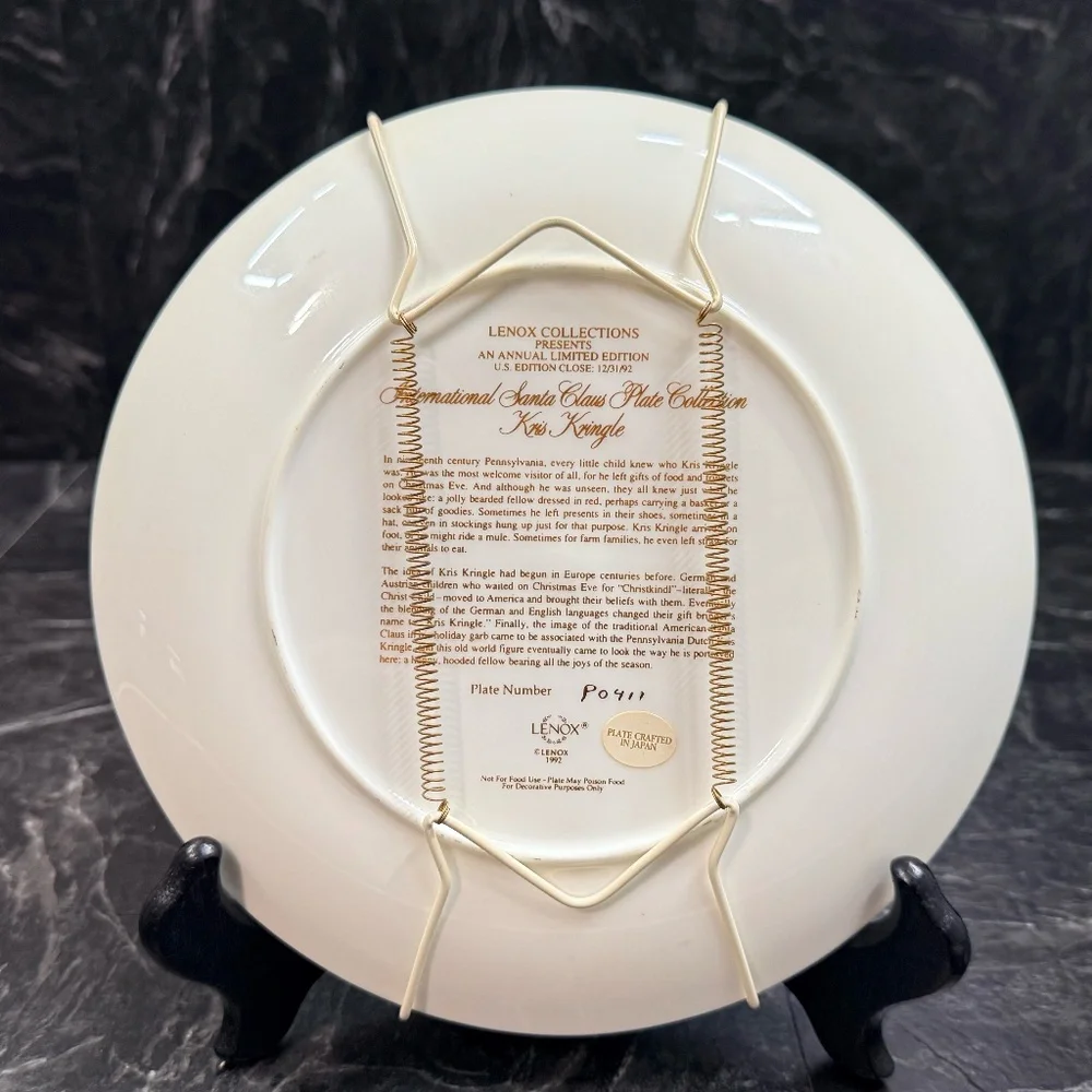 1992 LENOX COLLECTIONS “Kris Kringle” Collector Plate #P0411